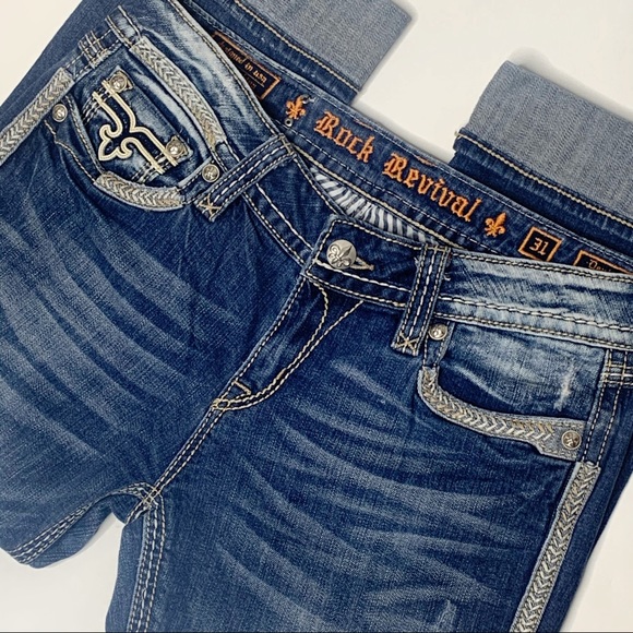 Rock Revival Denim - Rock Revival Denisa Easy Capri crop cuff jeans 31